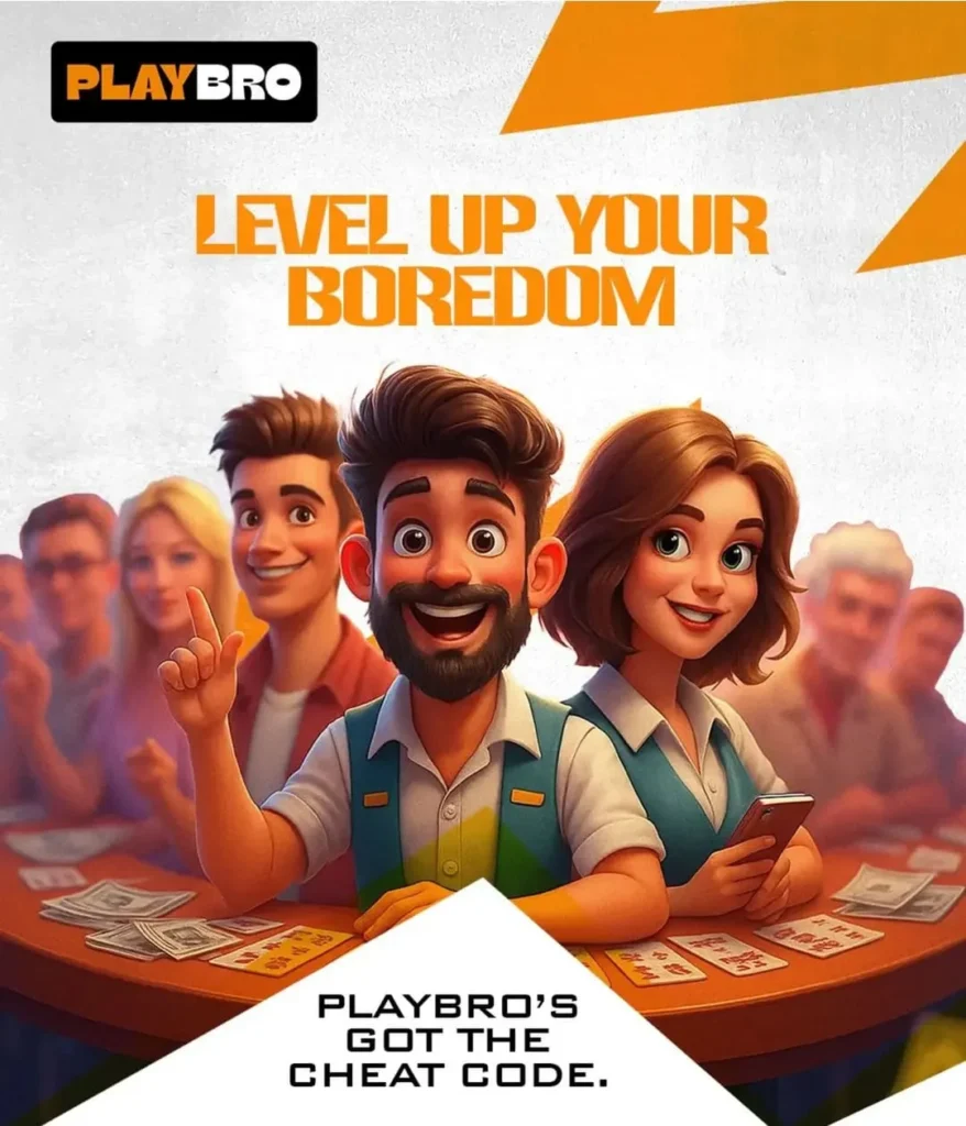 “Playbro App top games 2025 showing Aviator, Casino, Ludo, and Cricket icons on blue-gold dashboard of playbro official app”